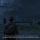 A screenshot from the game The Last of Us in which Tess tells Ellie, "They bombed the hell out of the surrounding areas to the quarantine zones, hoping to kill as much of the infected as possible."